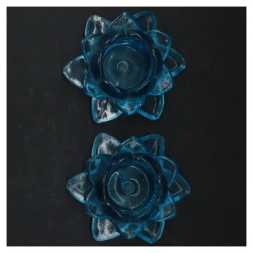 Blå glas lysestager