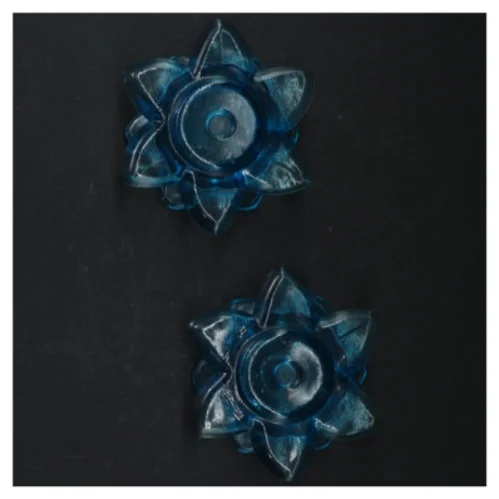 Blå glas lysestager