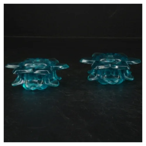 Blå glas lysestager