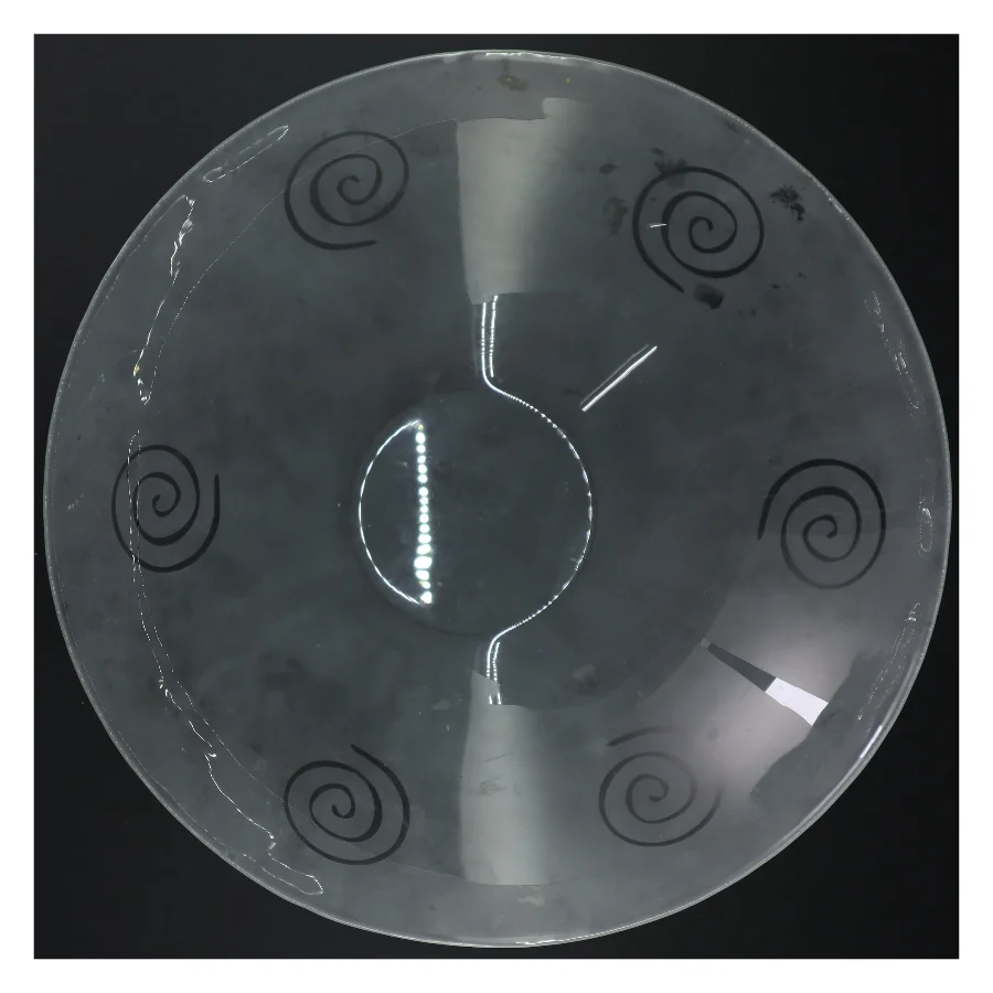 Glasfad med spiralmønster (str. 33 cm)