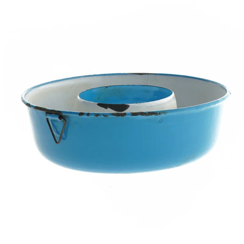Blå emalje form (str. Ø 19 cm)