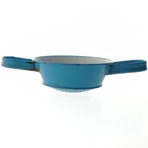 Vintage blå emaljesi (str. Ø 18,5 cm)