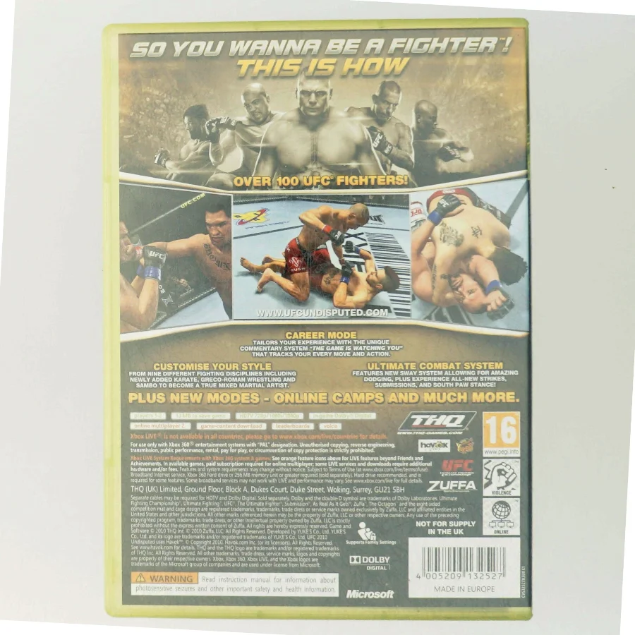 UFC Undisputed 2010 Xbox 360 spil fra THQ