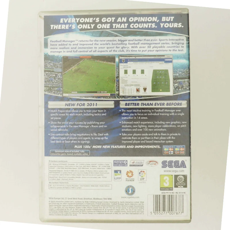 Football Manager 2011 PC/Mac Spil fra SEGA