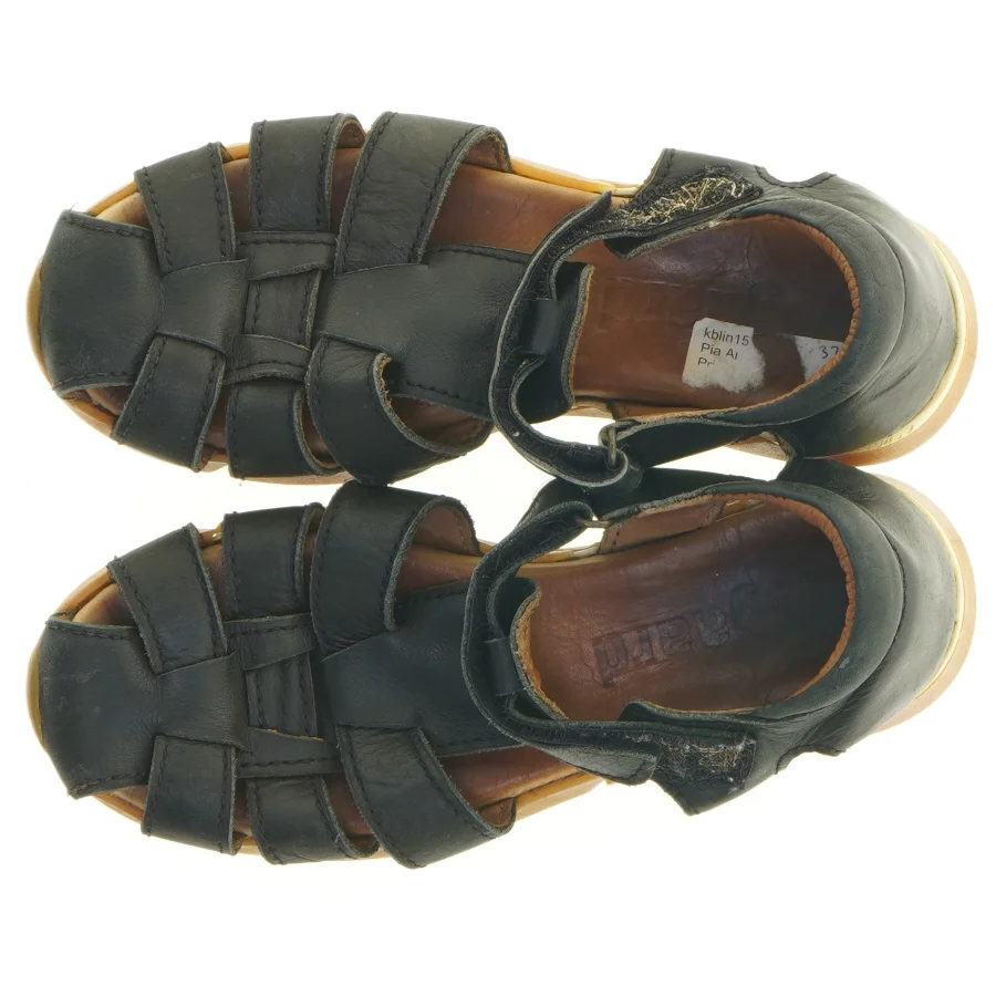 Sorte lædersandaler til børn fra Bisgaard (str. 33)