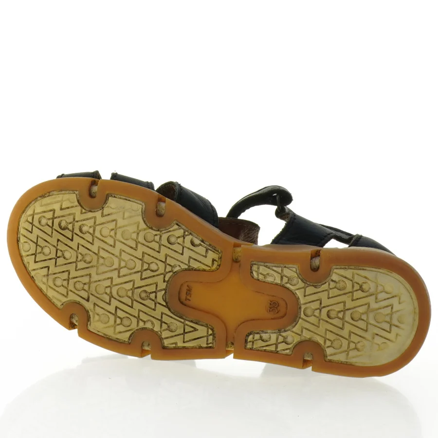 Sorte lædersandaler til børn fra Bisgaard (str. 33)