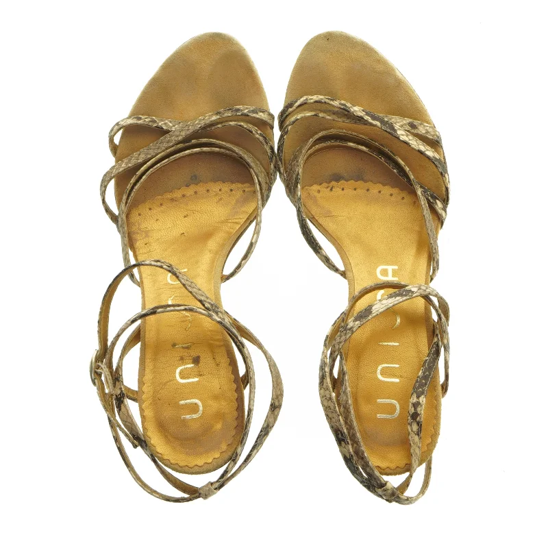 Unisa højhælede slangeskindssandaler (str. 39 )