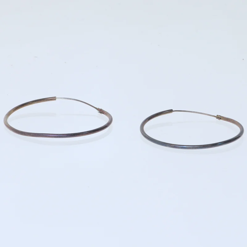 Sølv hoop øreringe (str. Ø 4 cm)