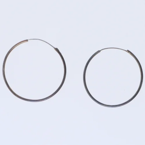 Sølv hoop øreringe (str. Ø 4 cm)