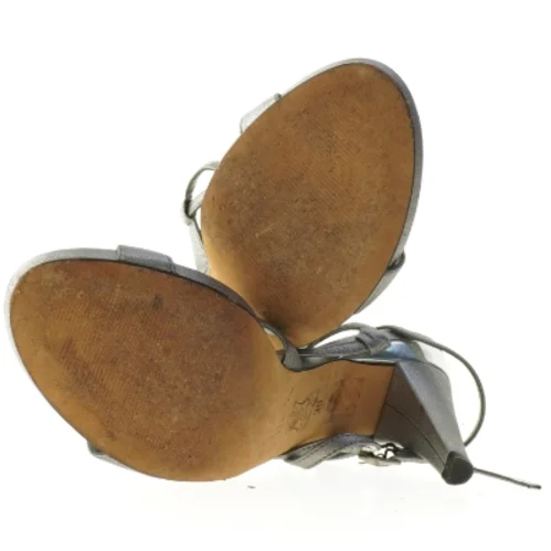 Unisa skind sølv sandaler med hæl (str. 39 )