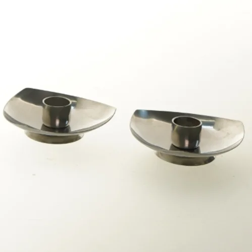 Rustfri stål lysestager fra Stelton (str. Ø 9,5 cm)