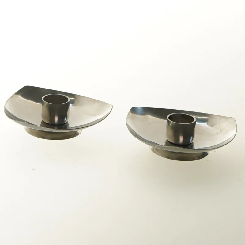 Rustfri stål lysestager fra Stelton (str. Ø 9,5 cm)