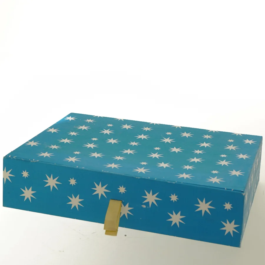 Blå opbevaringsæske med stjernemønster (str. 7x31,5x23 cm)