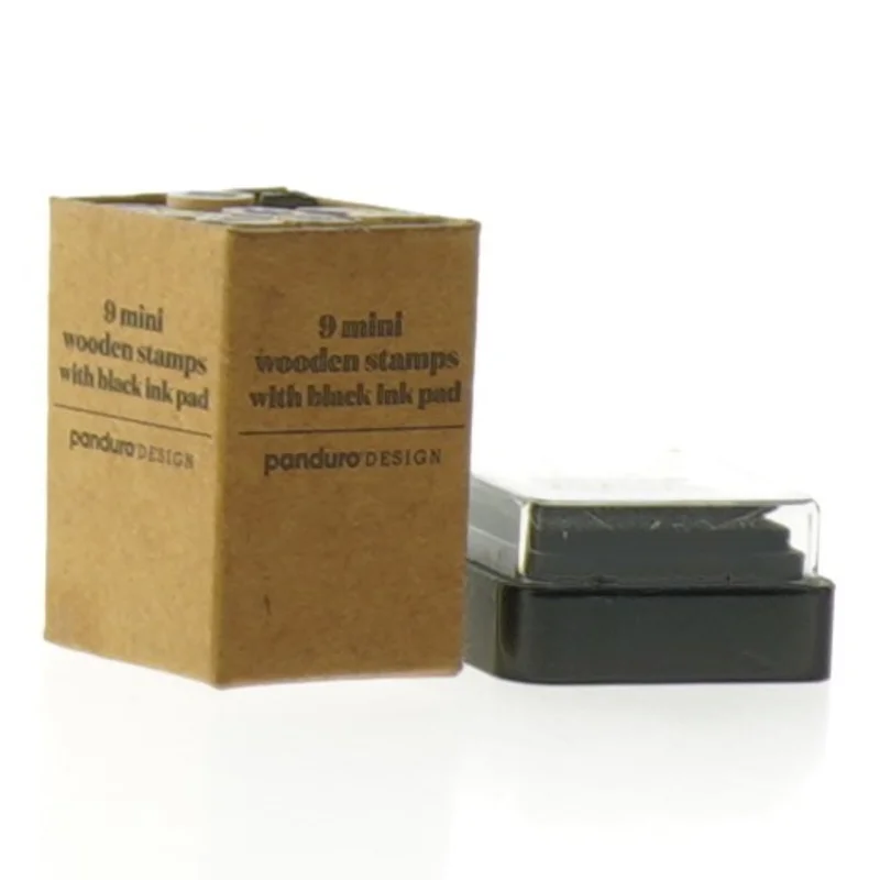 Stempelsæt med sort blækpude