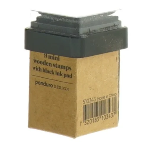 Stempelsæt med sort blækpude