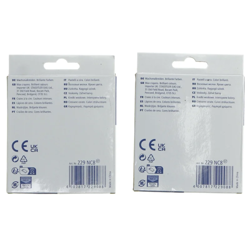 Voksfarver Staedtler Noris Jumbo 8 stk fra Staedtler (str. 2 stk 12,5x9,5 cm)