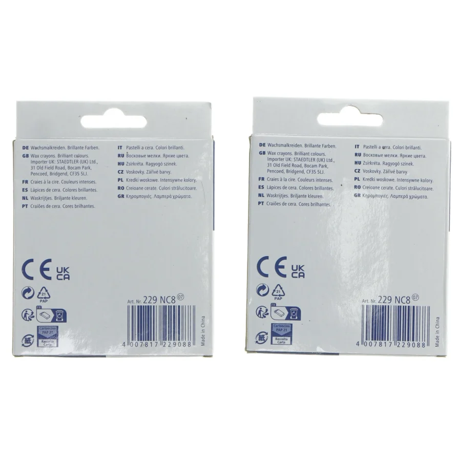 Voksfarver Staedtler Noris Jumbo 8 stk fra Staedtler (str. 2 stk 12,5x9,5 cm)
