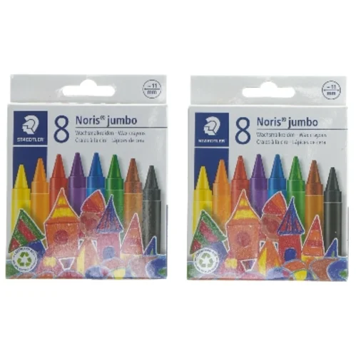 Staedtler Noris jumbo farvekridt, 8 stk fra Staedtler (str. 2 stk 12,5x9,5 cm)