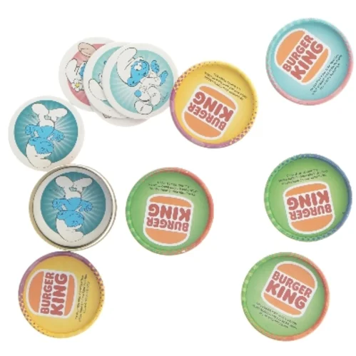 Smølf-verden huskespil fra Burger King (str. 6 stk 6x6 cm)