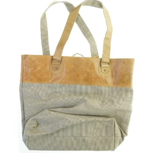 Stof og læder tote taske fra House Docter (str. 34x40 cm)