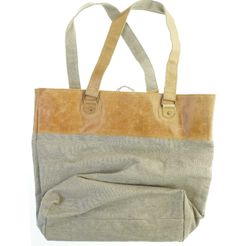 Stof og læder tote taske fra House Docter (str. 34x40 cm)