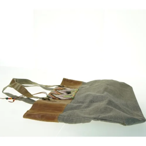 Stof og læder tote taske fra House Docter (str. 34x40 cm)