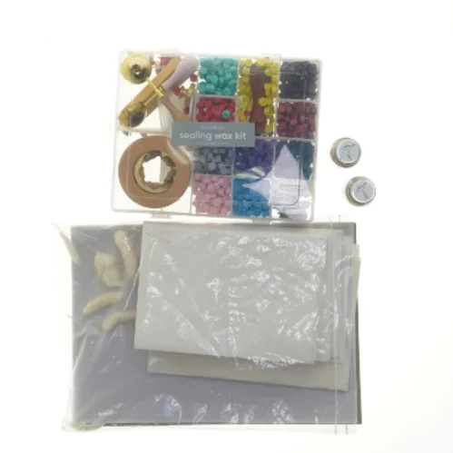 Sealing wax kit og kreative materialer