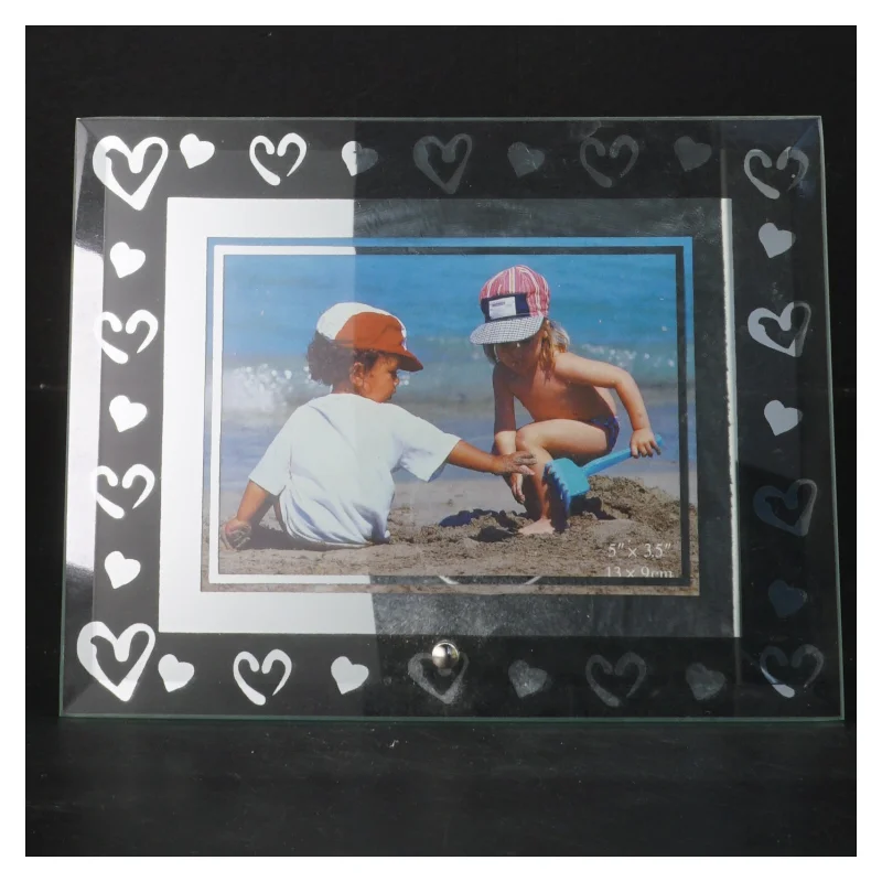 Billedramme med hjerter (str. 18x14 cm)