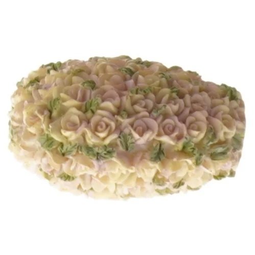 Hjerteformet lysetage med roser (str. 8x8 cm)