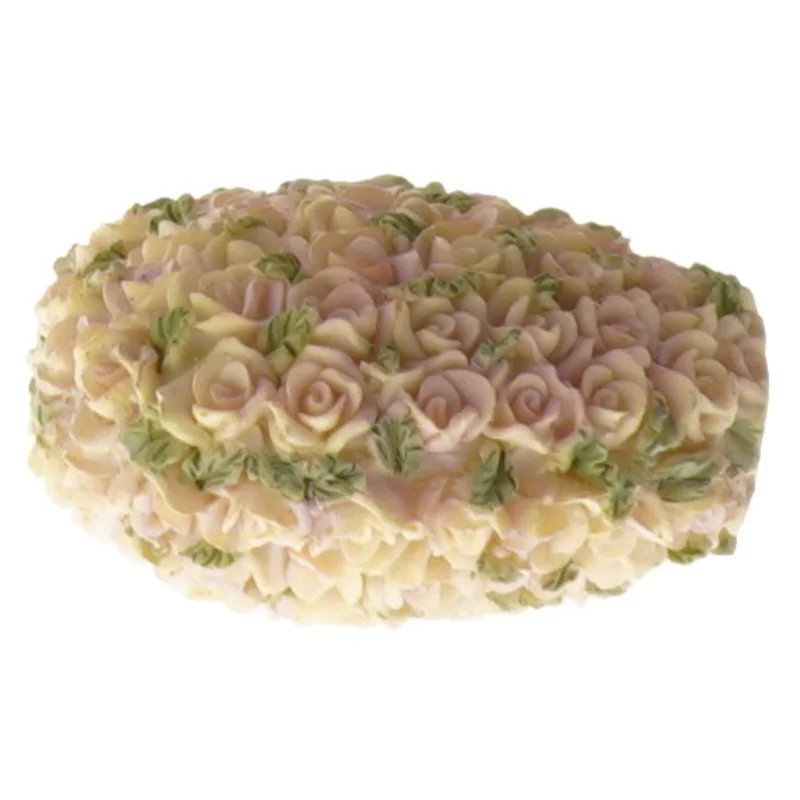 Hjerteformet lysetage med roser (str. 8x8 cm)