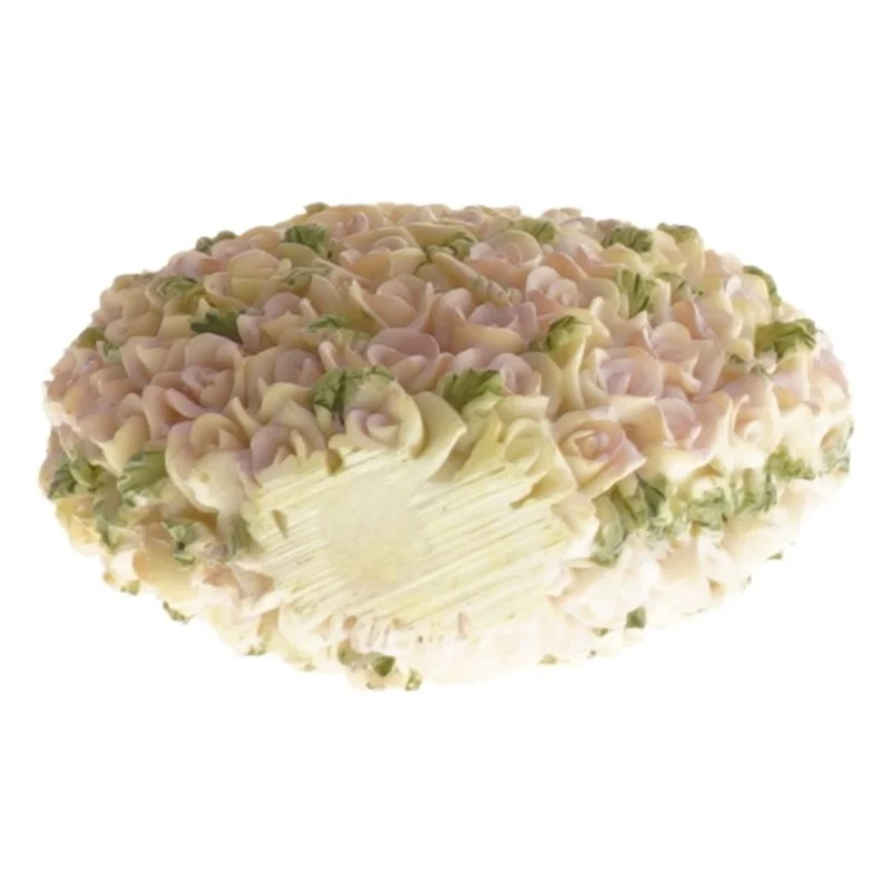 Hjerteformet lysetage med roser (str. 8x8 cm)