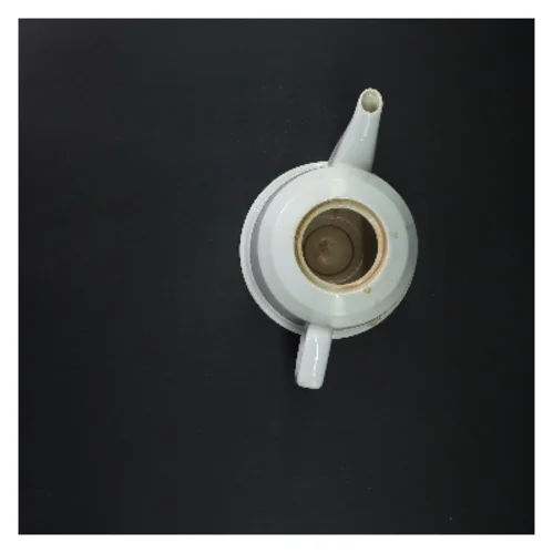 Tekande med metalskinnende låg (str. Ø 14 cm)