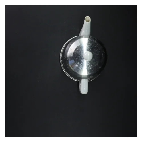 Tekande med metalskinnende låg (str. Ø 14 cm)