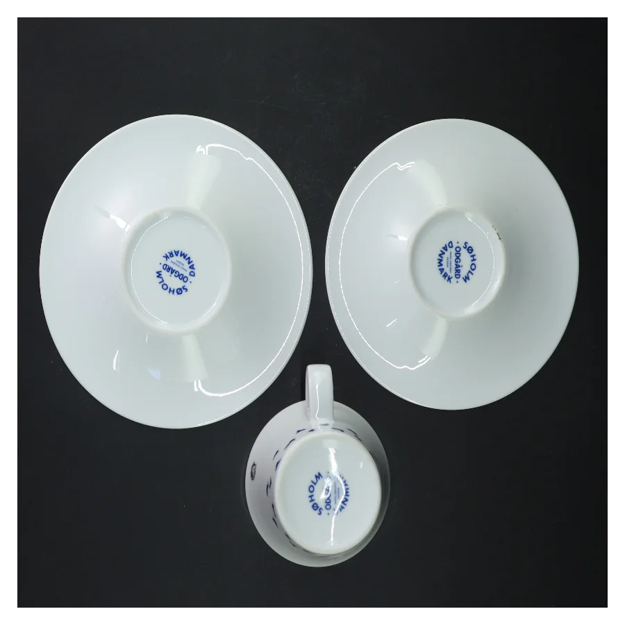 Odgård søholm Porcelænskop og underkop sæt fra Søholm (str. Ø 16,5 og 15 og 8,5 cm)