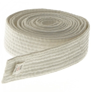 Hvid kampsportsbælte (str. 290 cm)