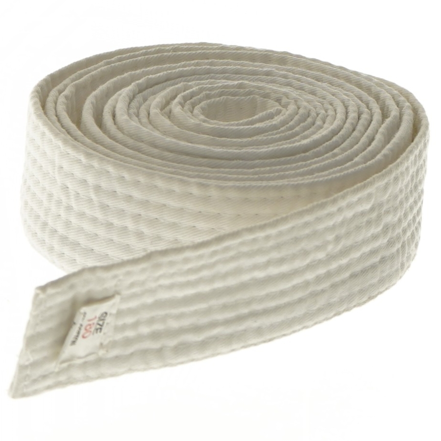 Hvid kampsportsbælte (str. 290 cm)