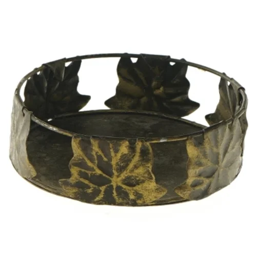 Dekorativ metalring med bladdesign (str. Ø 11 cm)