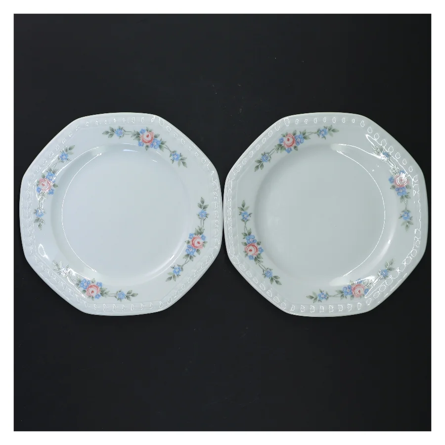 Tallerkener med blomstermotiv (str. Ø 16 cm)