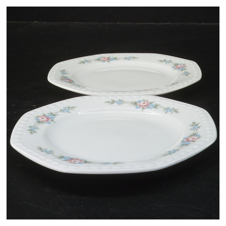 Tallerkener med blomstermotiv (str. Ø 16 cm)