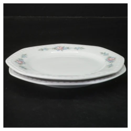 Tallerkener med blomstermotiv (str. Ø 16 cm)