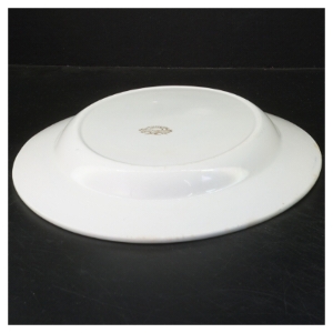 Porcelæn fad med blå kant (str. Ø 35x Ø 25 cm)