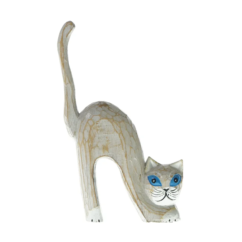 Træskulptur kat