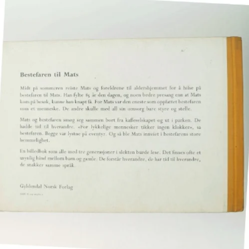 Bestefaren til Mats bog fra Gyldendal Norsk Forlag