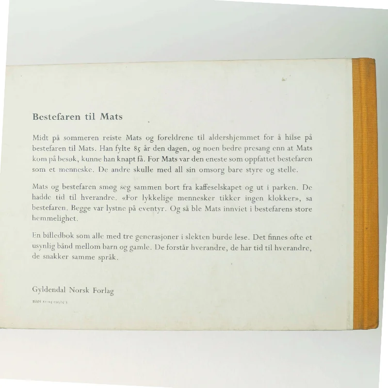 Bestefaren til Mats bog fra Gyldendal Norsk Forlag