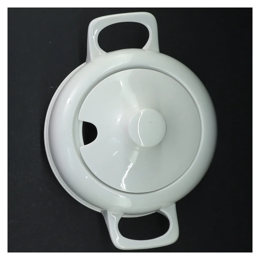 Hvid suppeterrin med låg (str. 25 cm)