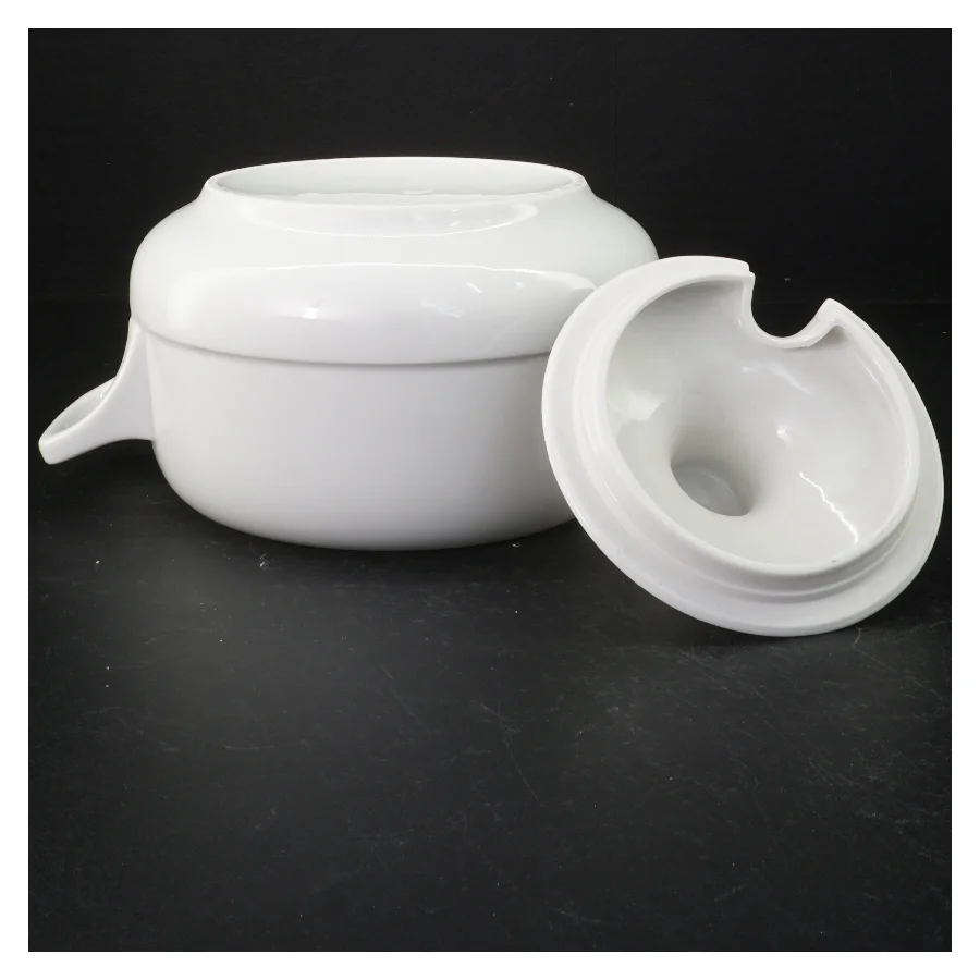 Hvid suppeterrin med låg (str. 25 cm)