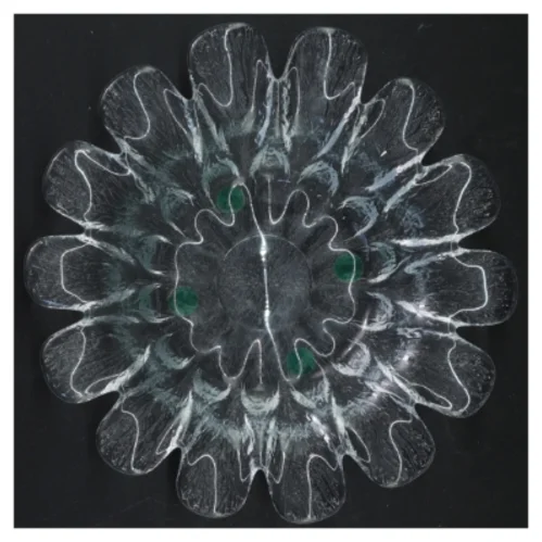 Glasfad i blomsterdesign (str. 23 cm)