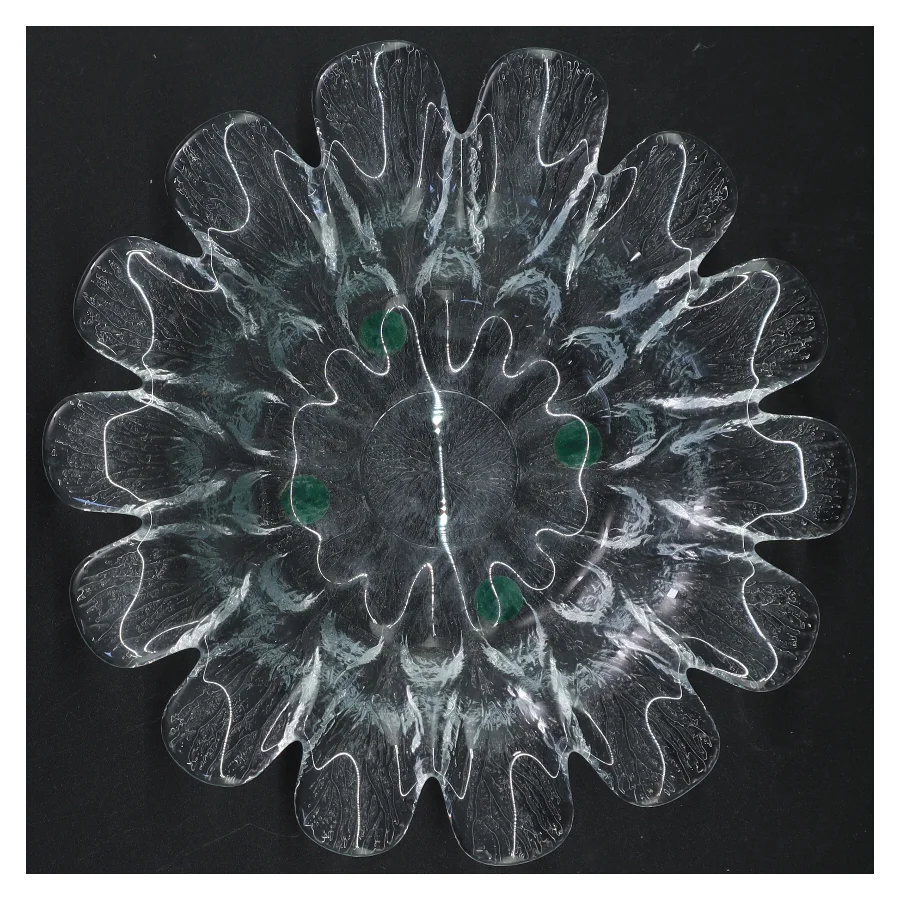 Glasfad i blomsterdesign (str. 23 cm)