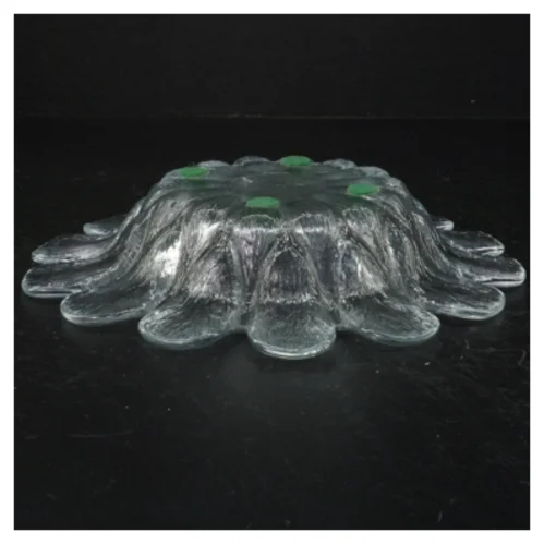 Glasfad i blomsterdesign (str. 23 cm)