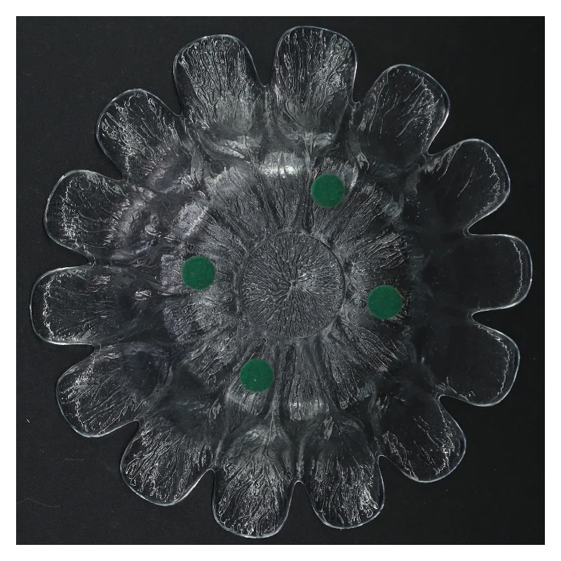 Glasfad i blomsterdesign (str. 23 cm)